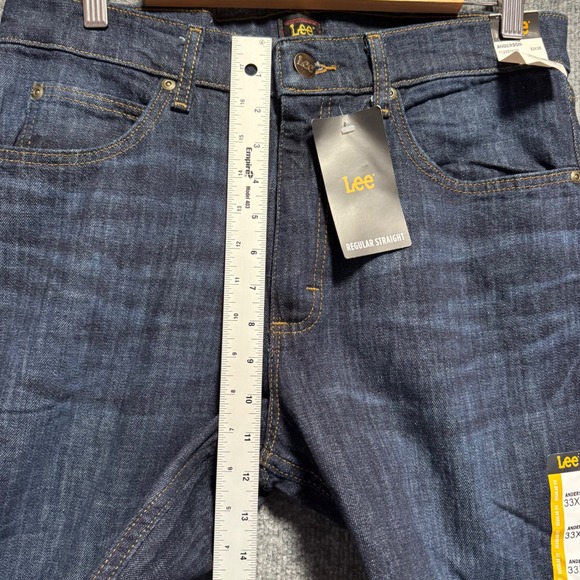 Lee Jeans Mens 33x36 Anderson Regular Straight Fit Dark Wash Denim - Picture 9 of 12